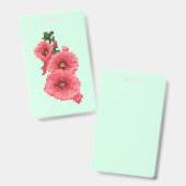 Gepixelde Roze Stokroos Bloem Badge (Voor- en achterkant)