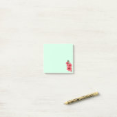 Gepixelde Roze Stokroos Bloem Post-it® Notes (Op bureau)