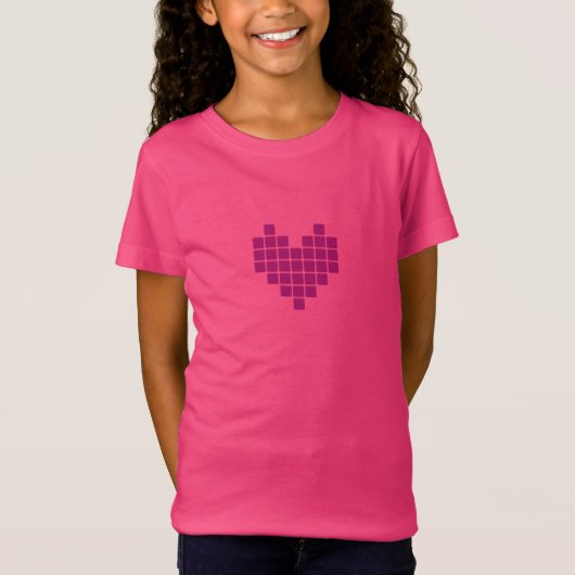 Gepixeliseerd hart t-shirt (Voorkant)