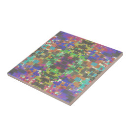 Gepixeliseerd patroon voorbij kleuren van de regen tegeltje