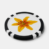 Gepixeliseerde gele lelie bloem poker chips (Enkel)