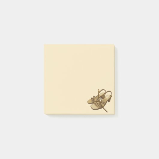 Gepixeliseerde Paar Gouden Hoge Hakken Post-it® Notes (Voorkant)