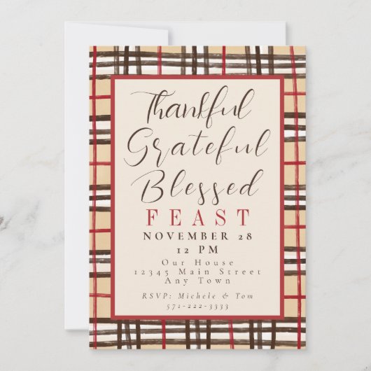 Geplaagd dankbaar groot gezegend Thanksgiving fees Kaart (Voorkant)