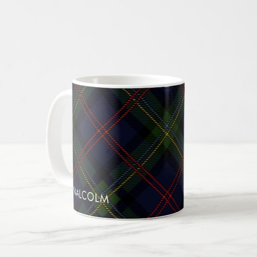 Geplaagd Elegant Rustiek Classic Tartan gepersonal Koffiemok (Voorkant links)