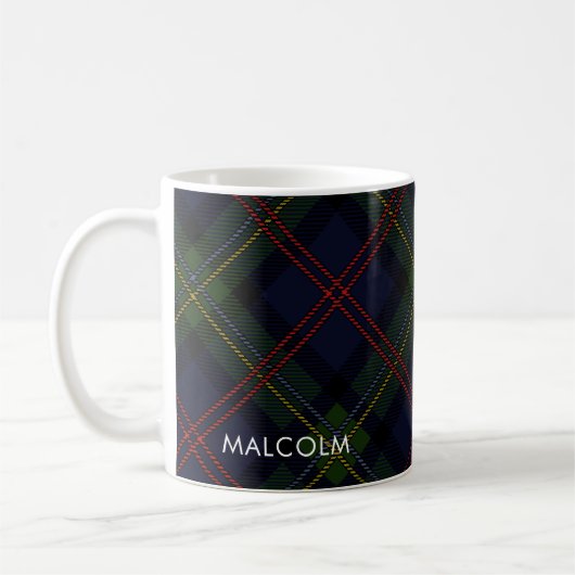 Geplaagd Elegant Rustiek Classic Tartan gepersonal Koffiemok (Links)