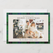 Geplaagd Foto Custom Tartan Christmas Feestdagenkaart (Voorkant)