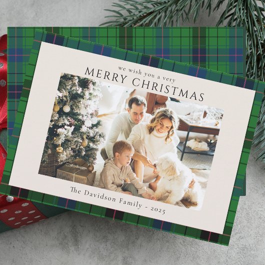 Geplaagd Foto Custom Tartan Christmas Feestdagenkaart