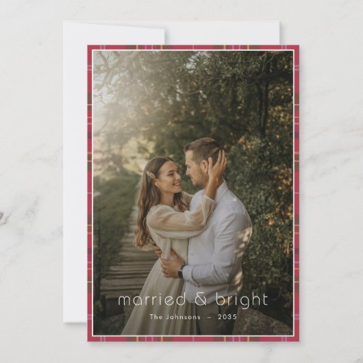 Geplaagd Kerstmis Getrouwd & Bright Rustic Boho Fo Feestdagenkaart (Voorkant)