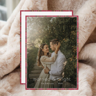 Geplaagd Kerstmis Getrouwd & Bright Rustic Boho Fo Feestdagenkaart