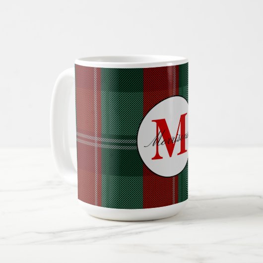 Geplaagd monogram kerst koffiemok (Voorkant links)