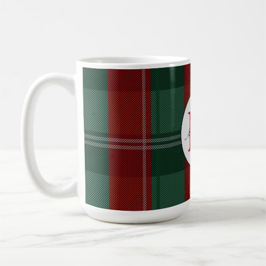 Geplaagd monogram kerst koffiemok (Links)