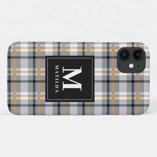 Geplaagd monogram tartan Case-Mate iPhone case (Achterkant (horizontaal))