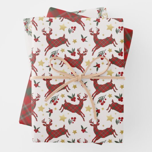 Geplaagd rendier Kerstmis verpakken papieren velle Inpakpapier Vel (In situ)