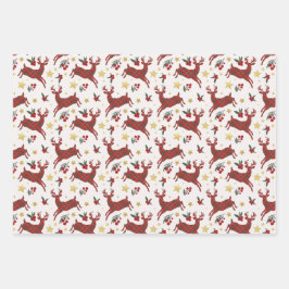 Geplaagd rendier Kerstmis verpakken papieren velle Inpakpapier Vel