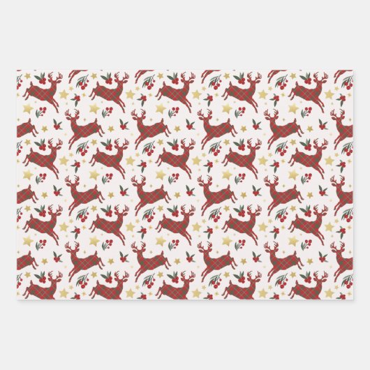 Geplaagd rendier Kerstmis verpakken papieren velle Inpakpapier Vel (Voorkant)