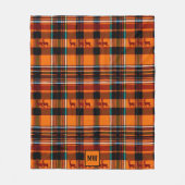 Geplaagd rendier, winterherfst kerstmonogram fleece deken (Voorkant)