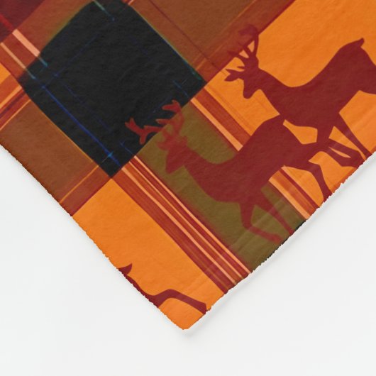 Geplaagd rendier, winterherfst kerstmonogram fleece deken (Hoek)