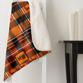 Geplaagd rendier, winterherfst kerstmonogram sherpa deken