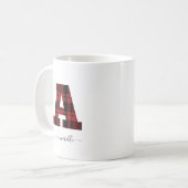 Geplaagd rood en zwart monogram letter "A" Koffiemok (Voorkant links)