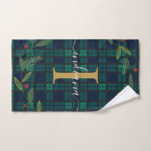 Geplaagd rustiek monogram krans tartan bad handdoek (Handdoek)