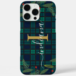 Geplaagd Rustiek Monogram Script Krans Tartan iPhone 16 Pro Max Hoesje