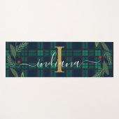 Geplaagd Rustiek Monogram Script Krans Tartan Yogamat (Voorkant (horizontaal))
