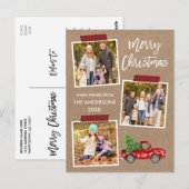 Geplaagde Craft Tape Rode Vrachtwagen Kerst Kraft Briefkaart (Voorkant / Achterkant)