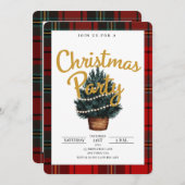 Geplaagde feestelijke kerstfeestuitnodiging (Voorkant / Achterkant)
