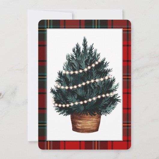 Geplaagde feestelijke kerstfeestuitnodiging (Achterkant)