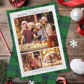 Geplaagde Moderne Kerstfoto's Tartan Rustic Feestdagenkaart