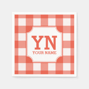 Geplaagde patroonnaam monogrammed servet