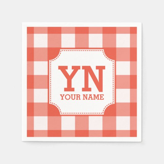 Geplaagde patroonnaam monogrammed servet (Voorkant)