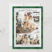 Geplaagde Retro Kerstfoto's Tartan Rustic Feestdagenkaart (Voorkant)