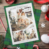 Geplaagde Retro Kerstfoto's Tartan Rustic Feestdagenkaart