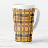 Geplaagde Stof Textuur Bruine Strepen-52628 Latte Mok (Rechterhoek)