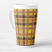 Geplaagde Stof Textuur Bruine Strepen-52628 Latte Mok (Linkerhoek)