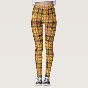 Geplaagde Stof Textuur Bruine Strepen-52628 Leggings