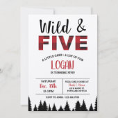 Geplaagde vijfde verjaardag uitnodiging Wild & Fiv (Voorkant)