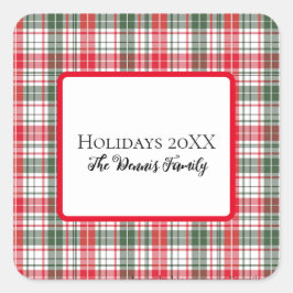 Geplaagde wintervakantie Kerstmis gepersonaliseerd Vierkante Sticker