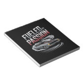 Geplaatst door Passion - Car Enthusiast Design Notitieblok (Schuin)