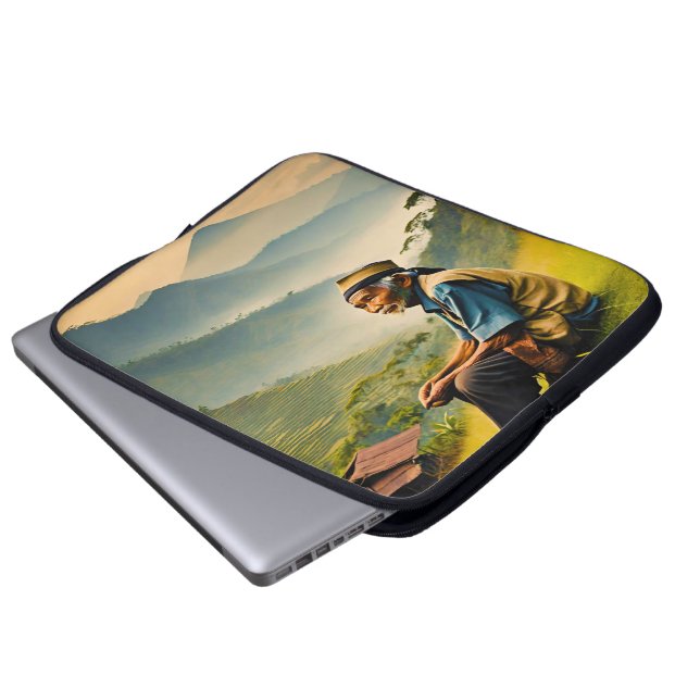 Geplaatst in Sereniteit Laptop Sleeve (Voorkant onderkant)
