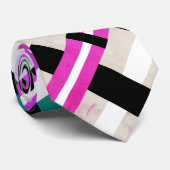 Geplaatst in Zwart, Wit, Groen & Roze Modern Patro Stropdas (Opgerold)