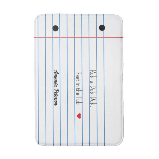 Geplaatst Papieren Blad Grappig Custom Badmat (Voorkant Verticaal)