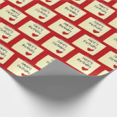 Geplaatst Post It Note met Red Birthday Heart Cadeaupapier (Hoek)