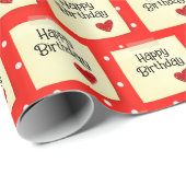 Geplaatst Post It With Heart On Polka Dots Cadeaupapier (Rol Hoek)