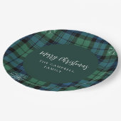 Geplaatst Script Rustic Custom Campbell Tartan Papieren Bordje (Gekanteld)