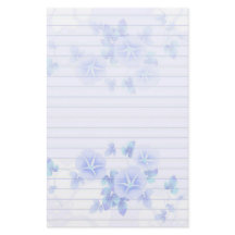 Geplaatst Stationery papier met  Blue Flowers