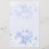 Geplaatst Stationery papier met Blue Flowers (Voorkant)