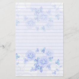 Geplaatst Stationery papier met Blue Flowers