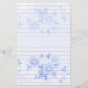 Geplaatst Stationery papier met Blue Flowers